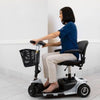 Vive Health 3 Wheel Travel Mobility Scooter Side View with Customer Review
