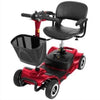 Vive Health 4 Wheel Portable Mobility Scooter Red Front Left Side View