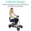 Vive Health Folding Mobility Scooter 4 Wheel Design View