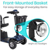 Vive Health Series A Deluxe Travel Mobility Scooter Front-Mounted Basket and Bright LED Headlight