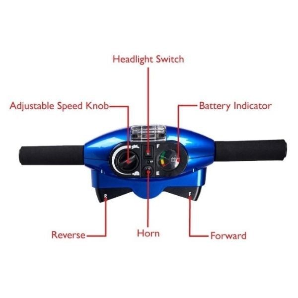 Zip&#39;r 3 Travel Mobility Scooter Simple Intuitive Control Stack View