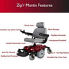 Zip’r Mantis Power Electric Wheelchair Red Features View