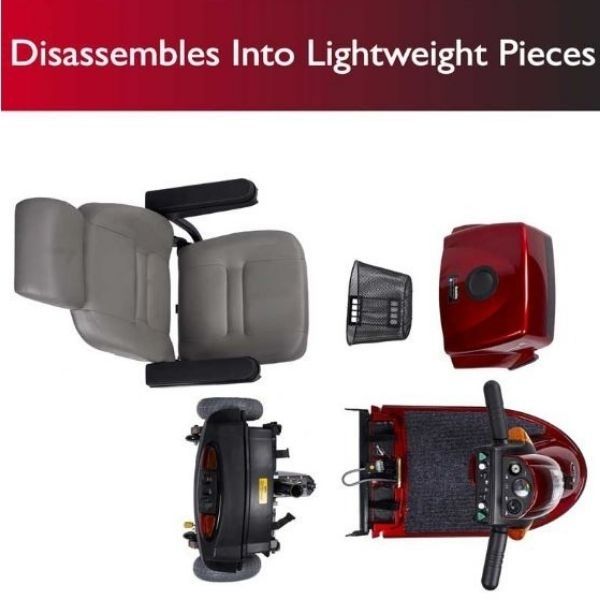 Zip&#39;r Mobility Breeze 3 Mobility Scooter Red Disassemble View