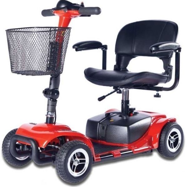 Zip'r Roo 4 Wheel Mobility Travel Scooter Red Front Side View