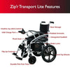 Zip&#39;r Transport Lite Folding Electric Wheelchair Features View
