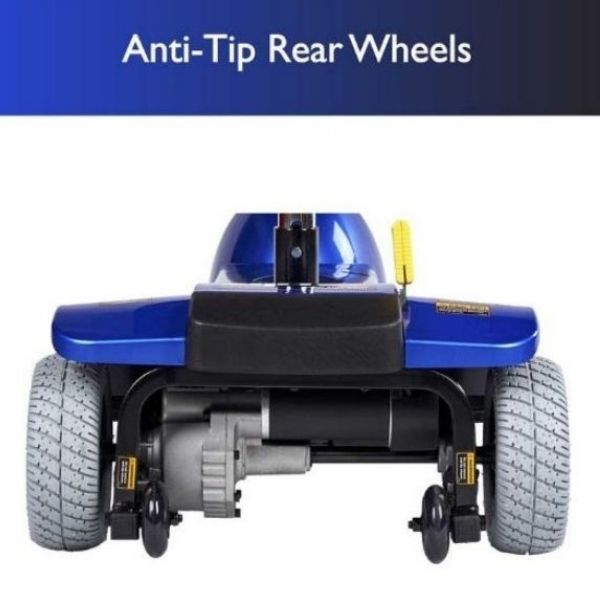 Zip&#39;r Xtra 3-Wheel Travel Mobility Scooter Anti-Tip Rear Wheel View