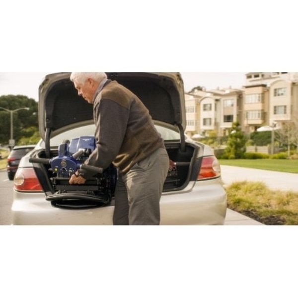 iLiving i3 Folding Electric Mobility Scooter Blue Car Compartment View