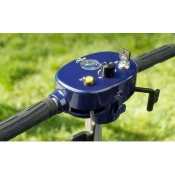 iLiving i3 Folding Electric Mobility Scooter Blue Dashboard View