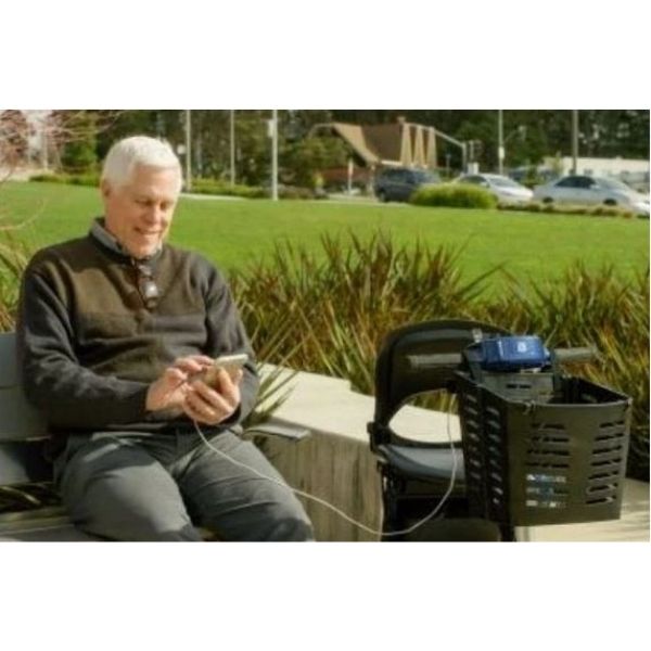 iLiving i3 Folding Electric Mobility Scooter Blue Park View