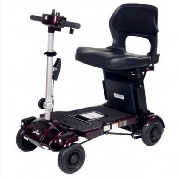 iLiving i3 Folding Electric Mobility Scooter Red Front Left Side View